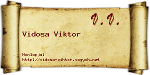 Vidosa Viktor névjegykártya